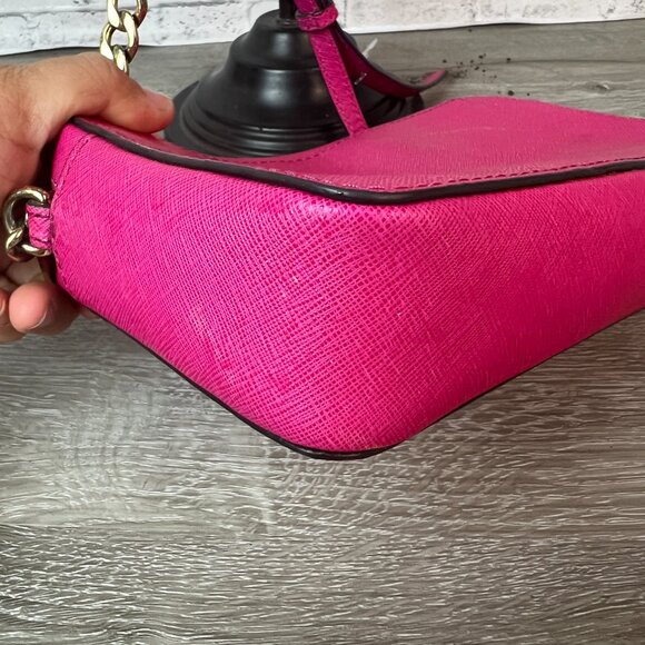 Michael Kors Jet Set large saffiano leather crossbody bag fuchsia - Picture 3 of 5